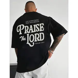 Vintage Streetwear Crew Neck Tee With Inspirational Letter Print Loose Fit Summer Casual Shirt Sizes L To 3XL 180GSM Comfortable Plus Size Streetwear Aesthetic Tee
