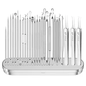 27 Counts Acne Needle Set, Multi-Functional Beauty Tool Kit for Blackhead Extraction and Acne Treatment