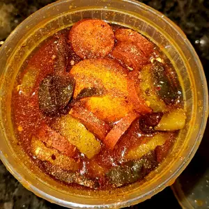 Spicy Pickled Bowl: Sausages, Eggs, Pickles, Jalapeños,