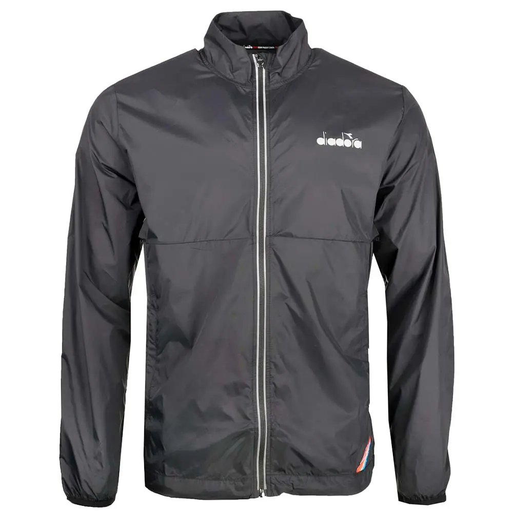 diadora Mens Packable Windbreaker Running Athletic Outerwear Breathable - Black