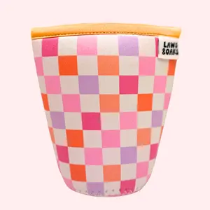 Pink Lemonade Checks Coffee Sleeve Reusable Neoprene Cup Sleeve Eco-Friendly Comfortable Drink Sleeve for Iced Coffee Drinkware Accessories