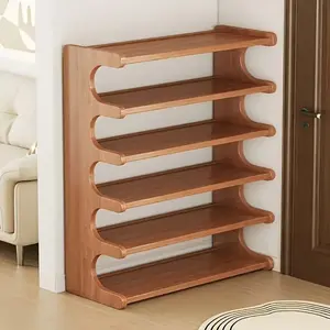 Multi-Functional 5/6-Tier Shoe Rack - Independent Storage with Chic Wood Grain Look & Easy Assembly