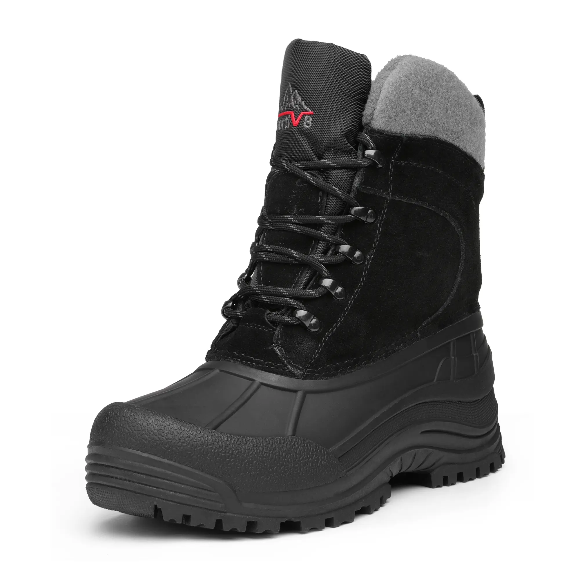 NORTIV 8 Men's Waterproof Snow Boots, Faux Fur Lined Winter Footwear with Thinsulate & Non-Slip Rubber Sole for Cold Weather Outdoor Walking, Furboots tiktokshopbacktoschool