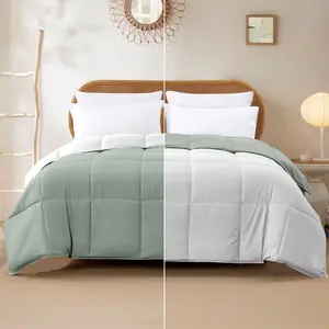 Modern Threads Reversible Down Alternative Comforter White & Grey Queen