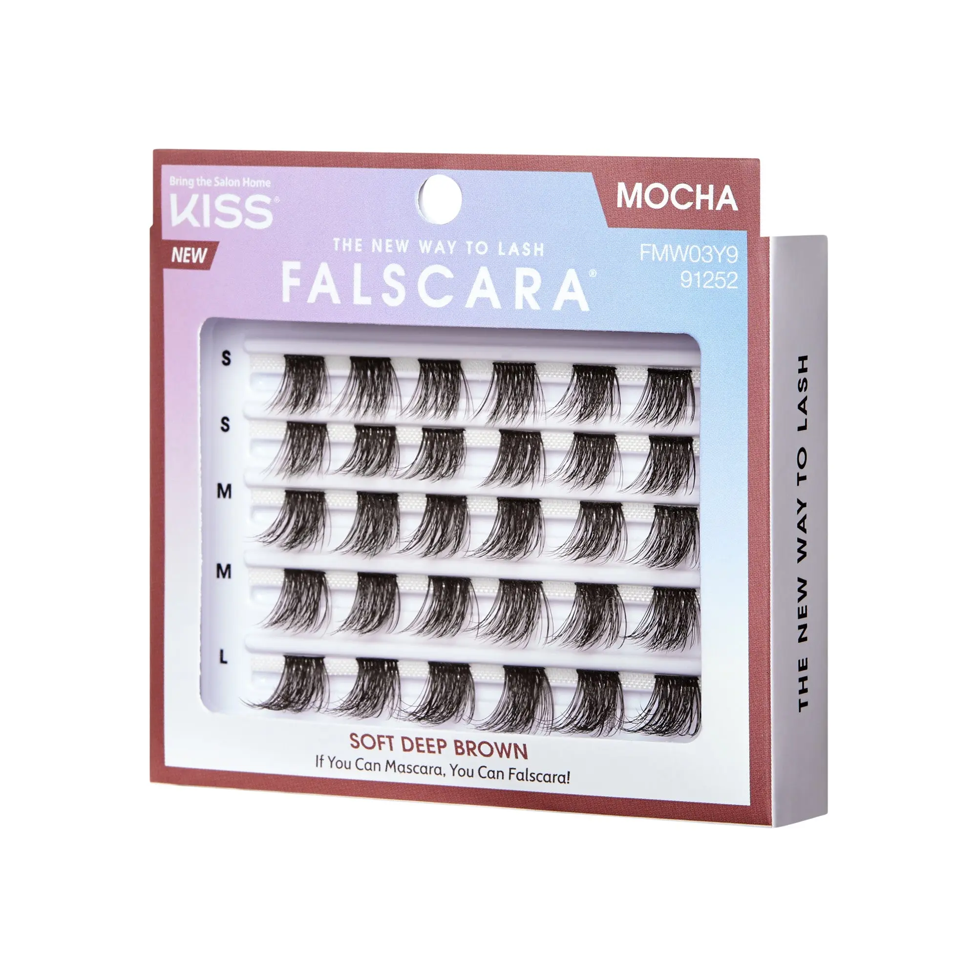 Falscara Natural Multipack - Mocha | DIY False Lash Extensions, Natural, Cluster Lash, Wispy Lashes, 30 Wisps, 10mm-14mm