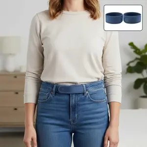 Pro Elastic No Buckle Invisible Belt for Men and Women Patented Metal Free TSA Soft Adjustable Side Tactical Belt with Ultra Soft Edge Padding