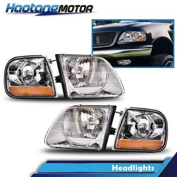CROSSDESIGN Durable Lightning Look LED Front Lights - Pair Set Car Lighting Parking Corner Lights for 97-03 Ford F150, 97-03 Ford Expedition Exterior Upgrade