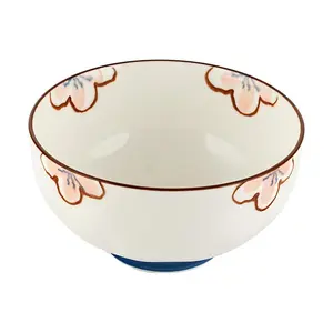 Golden Lion 4.5 Inch Ceramic Bowl - Japanese Sakura Cherry Blossom Design, 300ml Rice Bowl for Ramen, Soup, Udon, Soba, Dessert