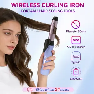 7.87” Mini Cordless Curling Iron, Rotating Dual-Function Hair Tool,Security Certification,Travel-Friendly Hair Curler ,Portable Curling Iron,Double Hair CareCeramicGlaze Hair Care Coating, Thermal Ceramic Hair Curler,t3 curling iron