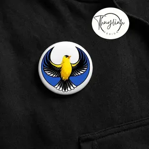 American Goldfinch Rebel Pin, New Jersey Washington State Bird Willow Goldfinch Pin, NJ WA American Goldfinch Protest, Rebel Alliance Logo