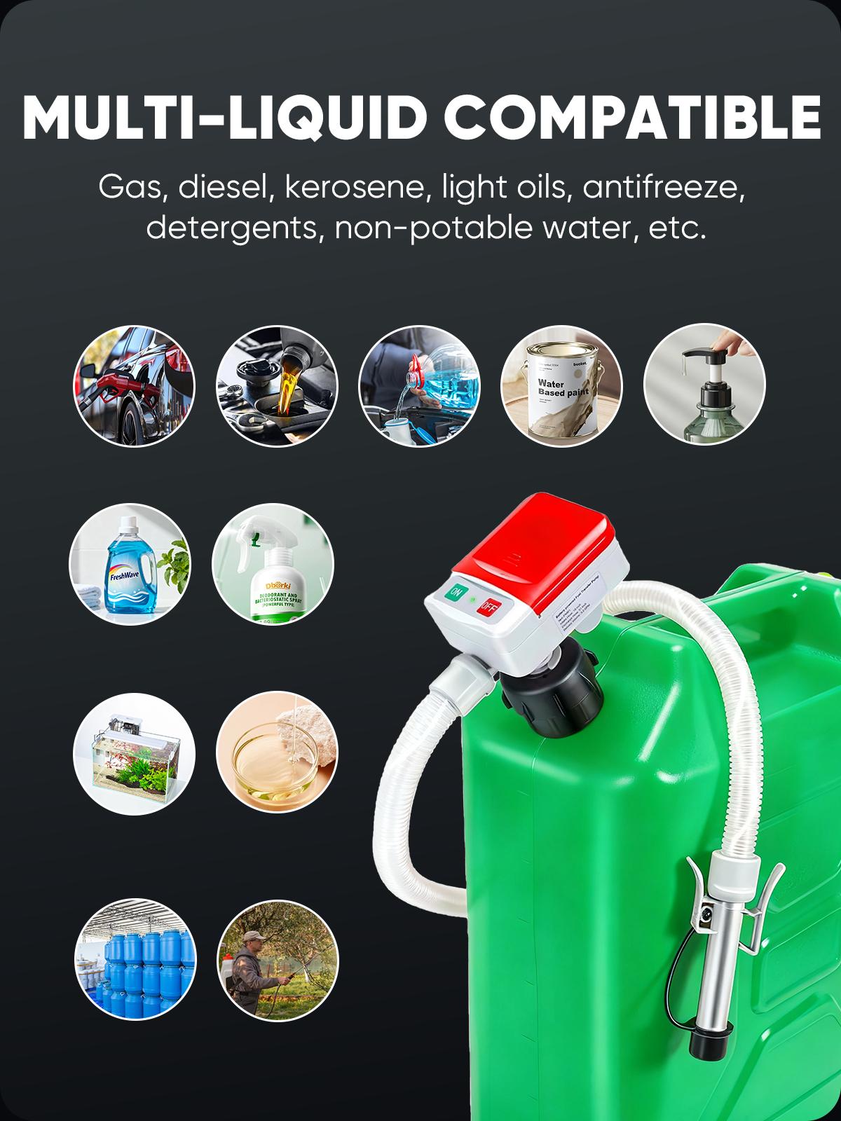 SHEKAR Portable Auto Fuel Transfer Pump Auto-Stop 3.2GPM, USB Charging for Gasoline, Diesel, Kerosene, Light Oils, Non-Potable Water, Apply to Automobiles, Motorcycles, Lawn Mowers, Chainsaws, Agricultural Equipment, Heavy Duty #Summervibes fathersdaygift