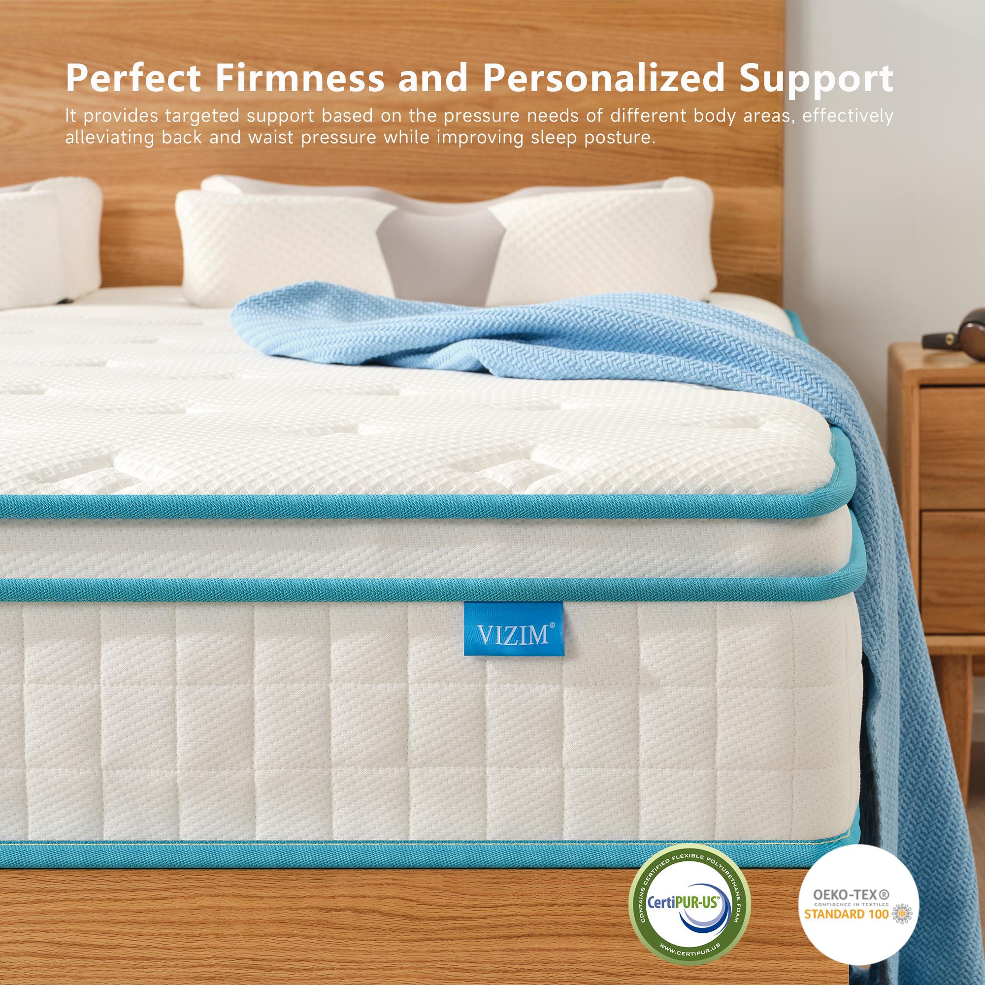 Medium Firm Hybrid Mattress with Twin & Full & Queen, 10 Inch & 12 Inch Memory Foam & Pocket Springs Hybrid Mattress in a Box, Breathable Euro Top Bed Mattress with Motion Isolation, Pressure Relief, Comfortable Sleep,CertiPUR-US Certified,Mattress Outlet