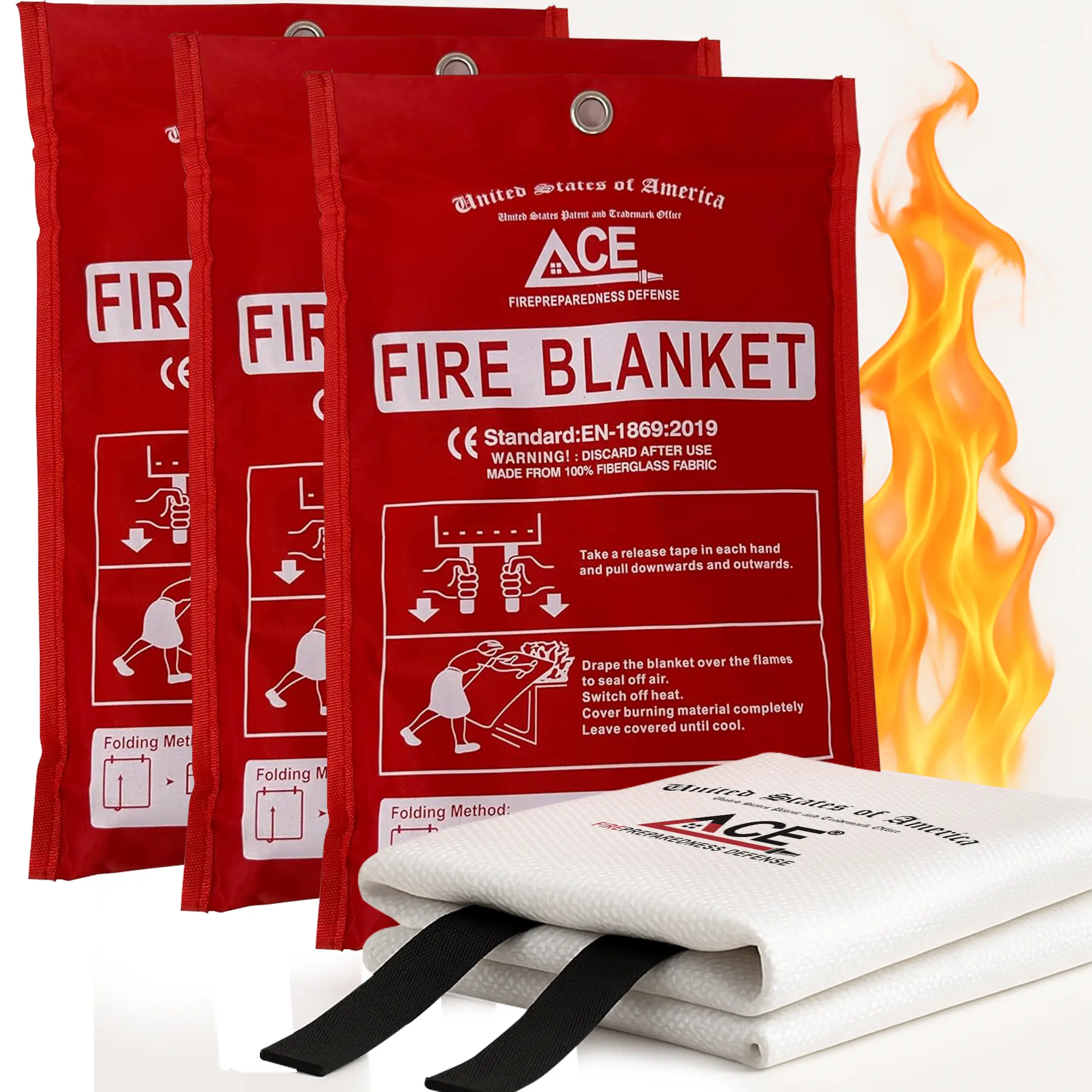 Ace Fire Defense Fire Blanket 3-Pack