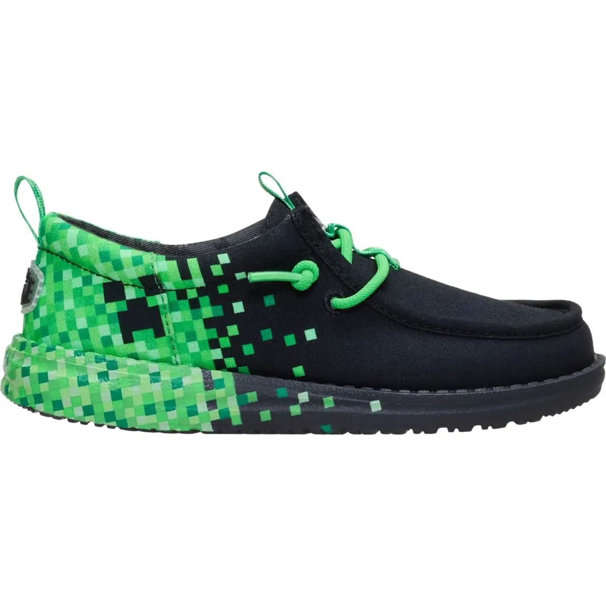 Minecraft X HEYDUDE Wally Funk Youth Creeper - Comfortable Slip on Shoes