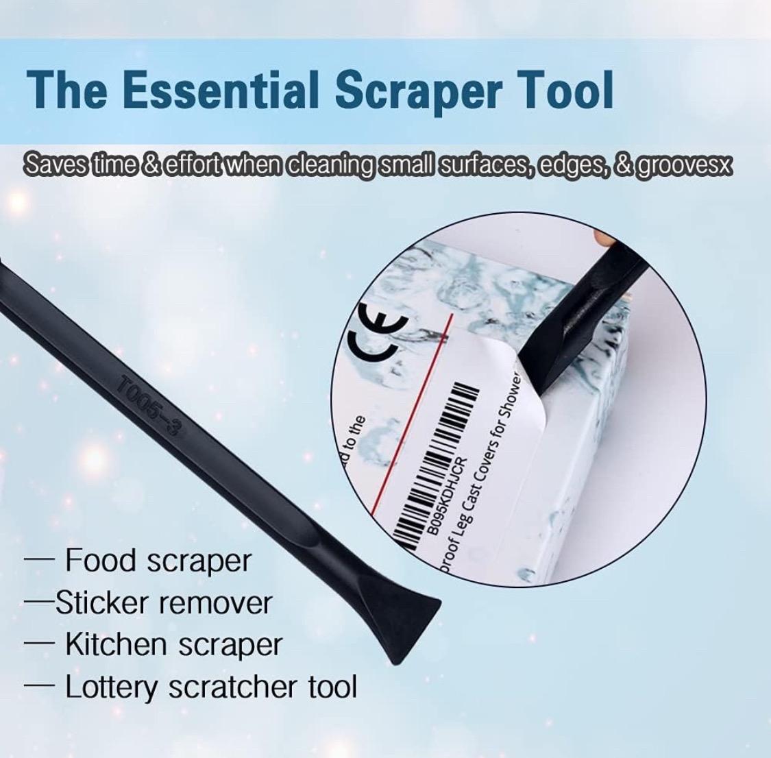 Scraper Plastic Scraper Tool Multipurpose Label Scraper, Non-Scratch Cleaning Tool for Tight Spaces, Crevices, Perfect for Remove Paint, Food Dirt, Label, Lottery Ticket scratcher and More, 3pcs