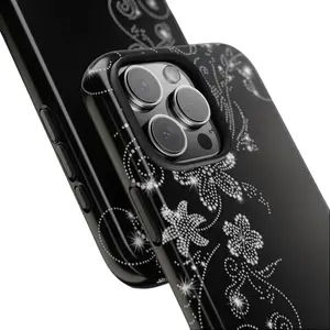 Rhinestone Floral Musical Notes Phone Case | Tough Protective Cover
