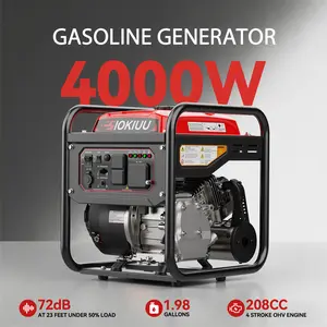 Portable Open Frame Generator 4000W Peak Gas Powered Recoil Start, Quiet Portable Generator for Emergency Home Backup, Camping, Storm Weather, EPA Compliant resistant co protect gasoline super power