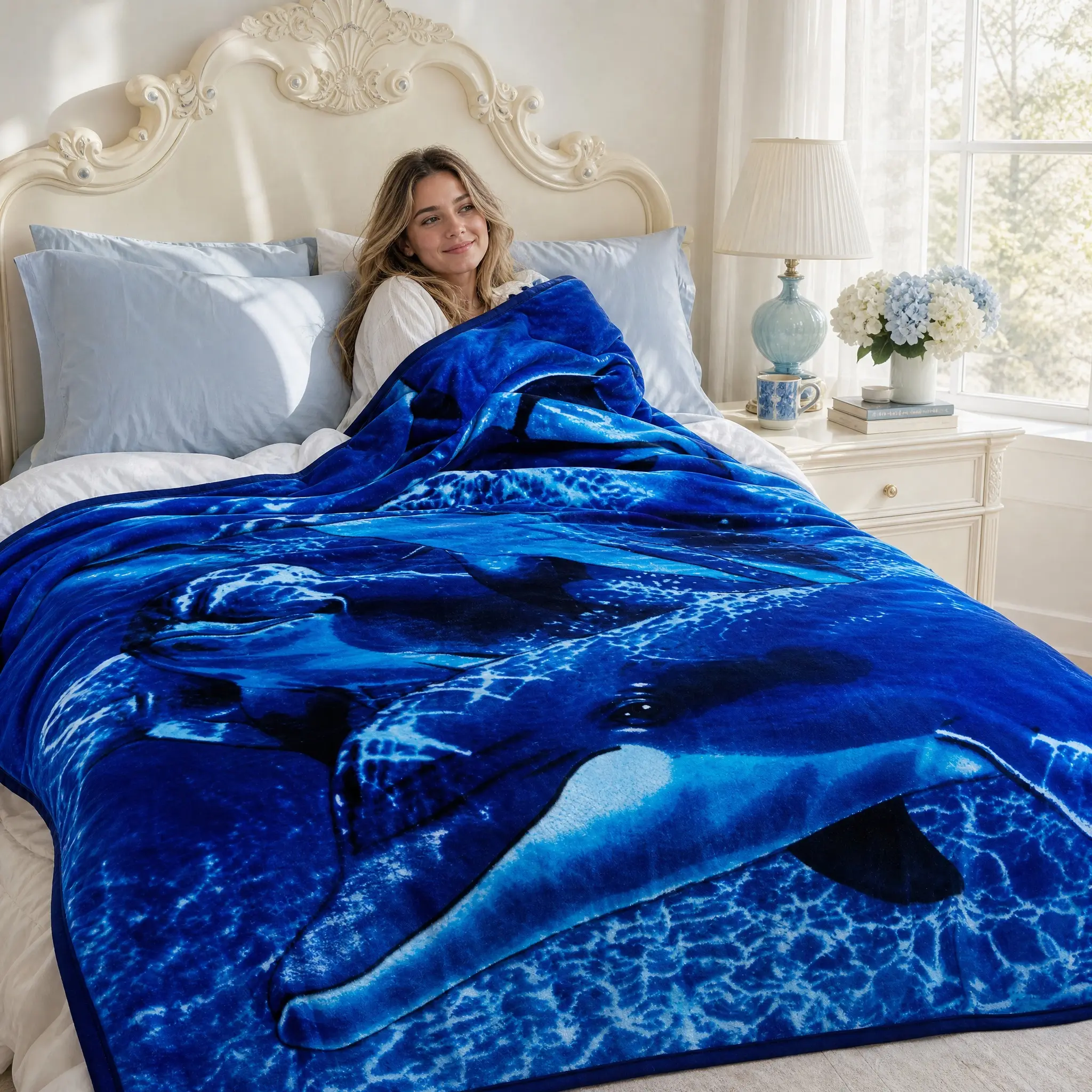 Heavy 5.6 lbs Reversible Blanket King 83x91 | Silky Soft 2-Ply Warm Throw | All Seasons A/B Print Design | Winter Bed Blanket Shrink Resistant 2026