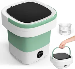 Portable Washing Machine, 12L Upgraded Mini Washing Machine With Spin Basket, Foldable & Lightweight Washer, 3 Cleaning Modes, Easy to Use for Underwear, Baby Clothes, Home, Hotel & Apartment