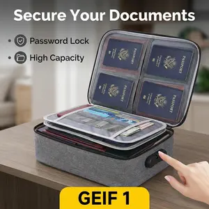 Water-Resistant Multi-Layer Document Bag with Lock & Money Pouch, Secure Password Lock Document Bag Multi-Layer Portable File Organizer for Office & Travel