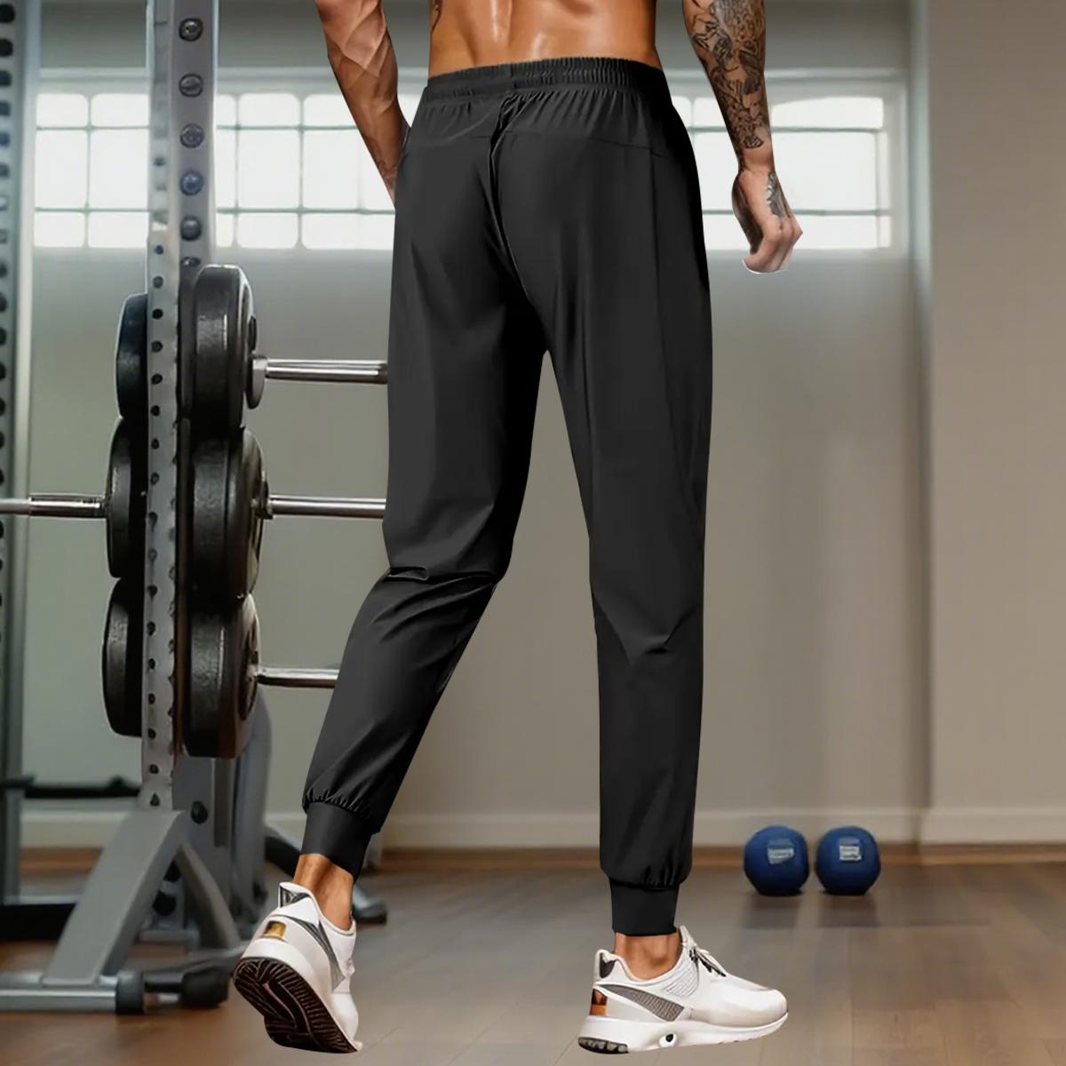 Men's 3 pack joggers ideal for running, hiking, winter sports & outdoor workouts; zippered sweatpants, men's all season pants, loose fit lounge pants, casual slow run trousers SpringStatements