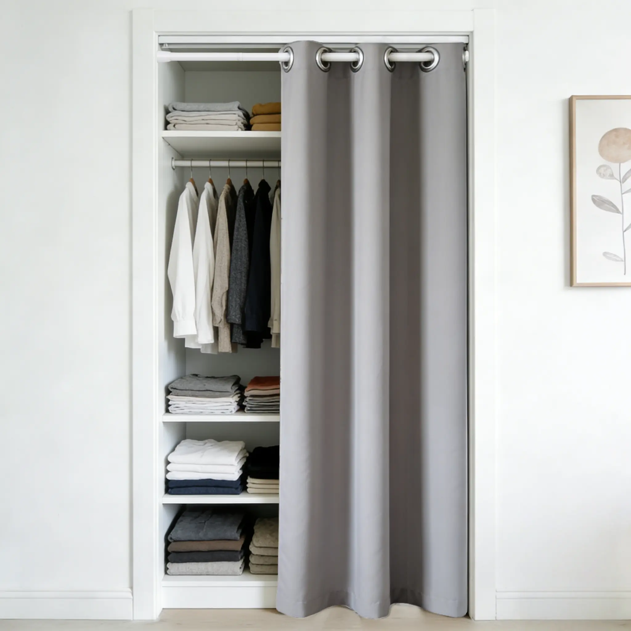1PC Door Curtain for Doorway Privacy 78 Inches Long, 70% Blackout Drapes Grommet Closet Curtain for Open Closet, Room Divider for Bedroom Living Room