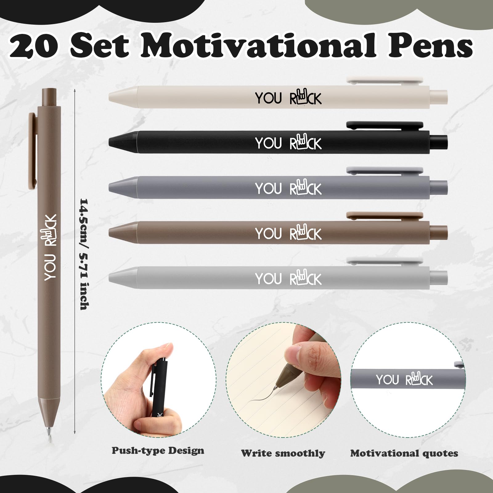 30/60 Sets Inspirational Mechanical Pencils Easter Egg Stuffers Easter Employee Appreciation Gift 0.7mm with Eraser Positive Card Emotional Support Art Material Easter Gift for Student Teacher Office Classroom Prize Supplies Creative Stationery (6 Styles)