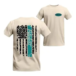 Peterbilt Flag T-Shirt, Leopard American Flag Graphic, Turquoise Logo, Soft Cotton Blend, Women's Trucker Tee, Country Diesel Style Gift for Rig Lovers