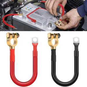 2Pcs 2AWG Battery Cables Inverter Copper - Power Inverter Wire Set Terminal Connectors for Cars Trucks Solar Ships,12'' Heavy-Duty Power Connectors