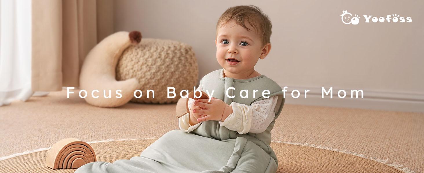 Yoofoss Bamboo Baby Newborn Sleep Sack Wearable Blanket, Cotton Infant Toddler Sleeping Bag 2-Way Zipper Supersoft Quilted Sleepbag Comfort TOG 1.0  Mother's Day Gifts