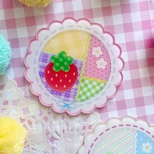 Red Strawberry Quilt Coaster