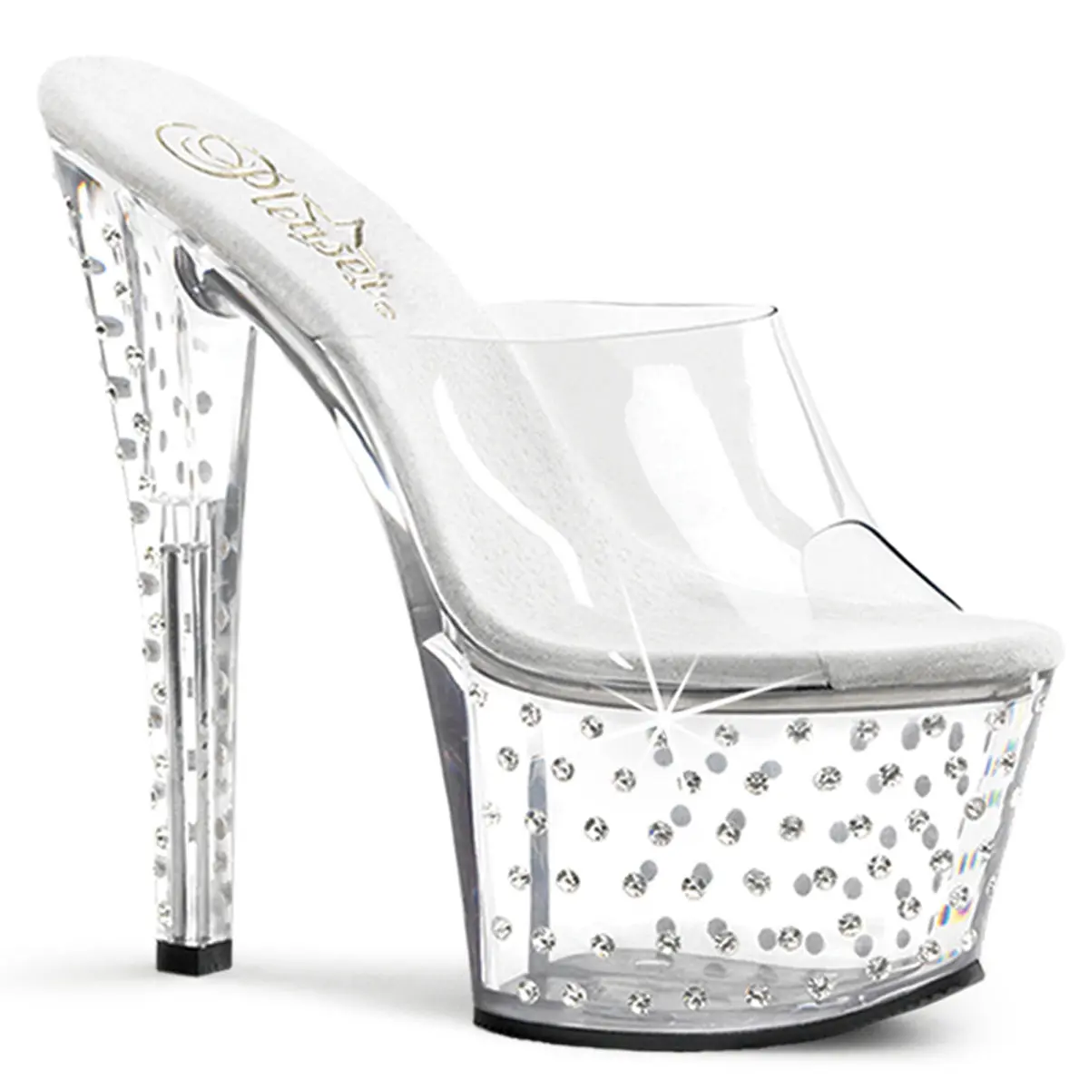 Women's Stardust-701 Dazzling Rhinestone Decor 2 3/4 Inch Platform Heels, Elegant Classy Party Footwear, Dazzling Heels Shoes for Women, Platform Shoes, Classy Heels
