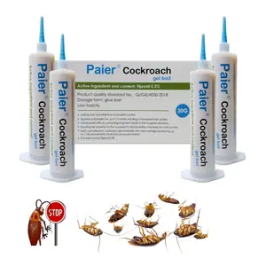 Cockroach Gel Bait, 4 Tubes x 30-Grams, 1 Plunger and 2 Tips, German Roach Insect Pest Control, Indoor and Outdoor Use, Roach Killer Gel for American, German and Other Major Cockroach Species