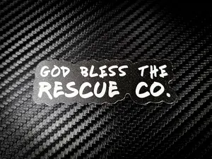 Firefighter God Bless The Rescue Co Sticker Set - Includes Two 1"x3" Decals for Helmets & Lockers