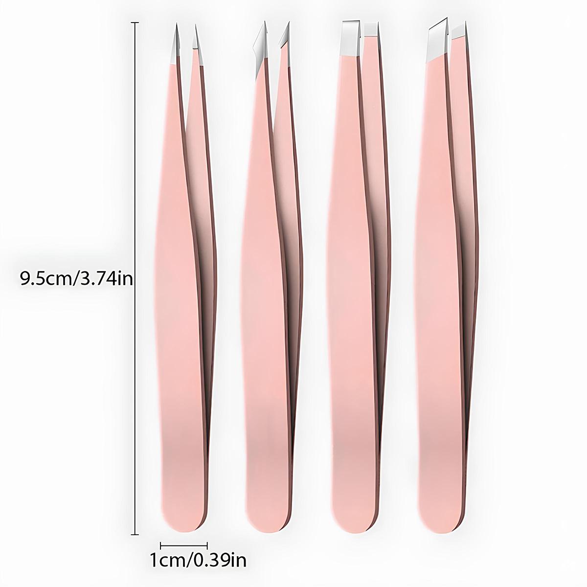 Tweezers for Women Facial Hair,4 in 1Pack Tweezers for Eyebrows,Tweezer Set for Ingrown Hair, High Precision Stainless Steel Eyebrow Tweezers for Facial Hair Daily Beauty Tool Travel for Gifts Makeup Cosmetic