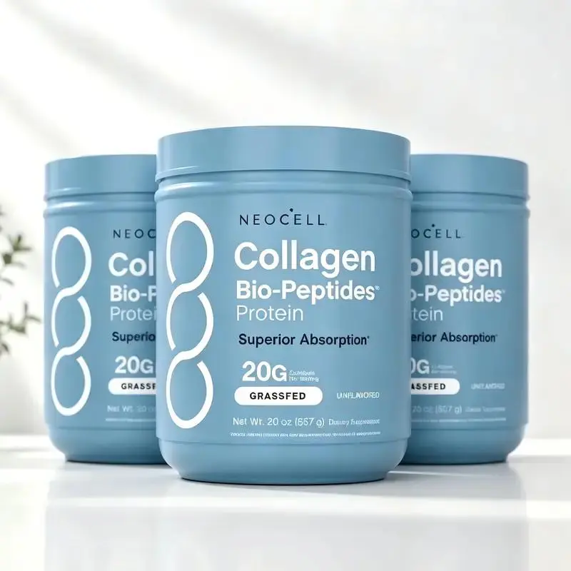 【3 Bottles】NeoCell Collagen Peptides Powder|   with 18 Essential Amino Acids|   Super Hair, Skin, and Nails|   Superior Absorption|   Grassfed Protein Supplement|   Advanced with 18 Essential Amino Acids|   20oz
