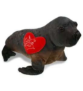 PLUSH I LOVE YOU RED HEART - WILD COLLECTION PLUSH - SEA LION 15"