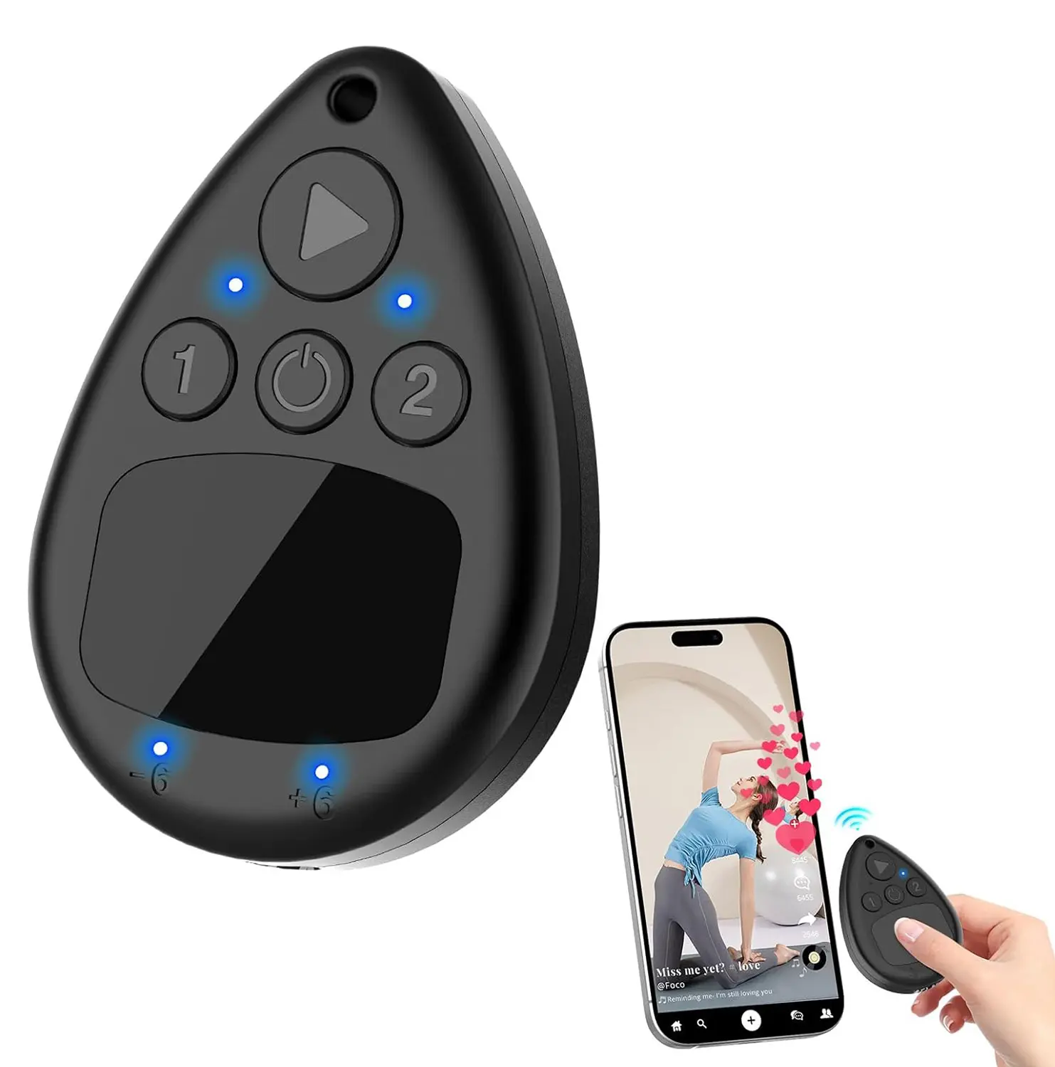 Silent Hands-Free Wireless Finger Clicker Accessory, Bluetooth Auto Screen Tapper, Long-Lasting Battery, Multi-Speed Adjustable, Exclusive for iPhone Live Likes & Game Tasks, Accessories