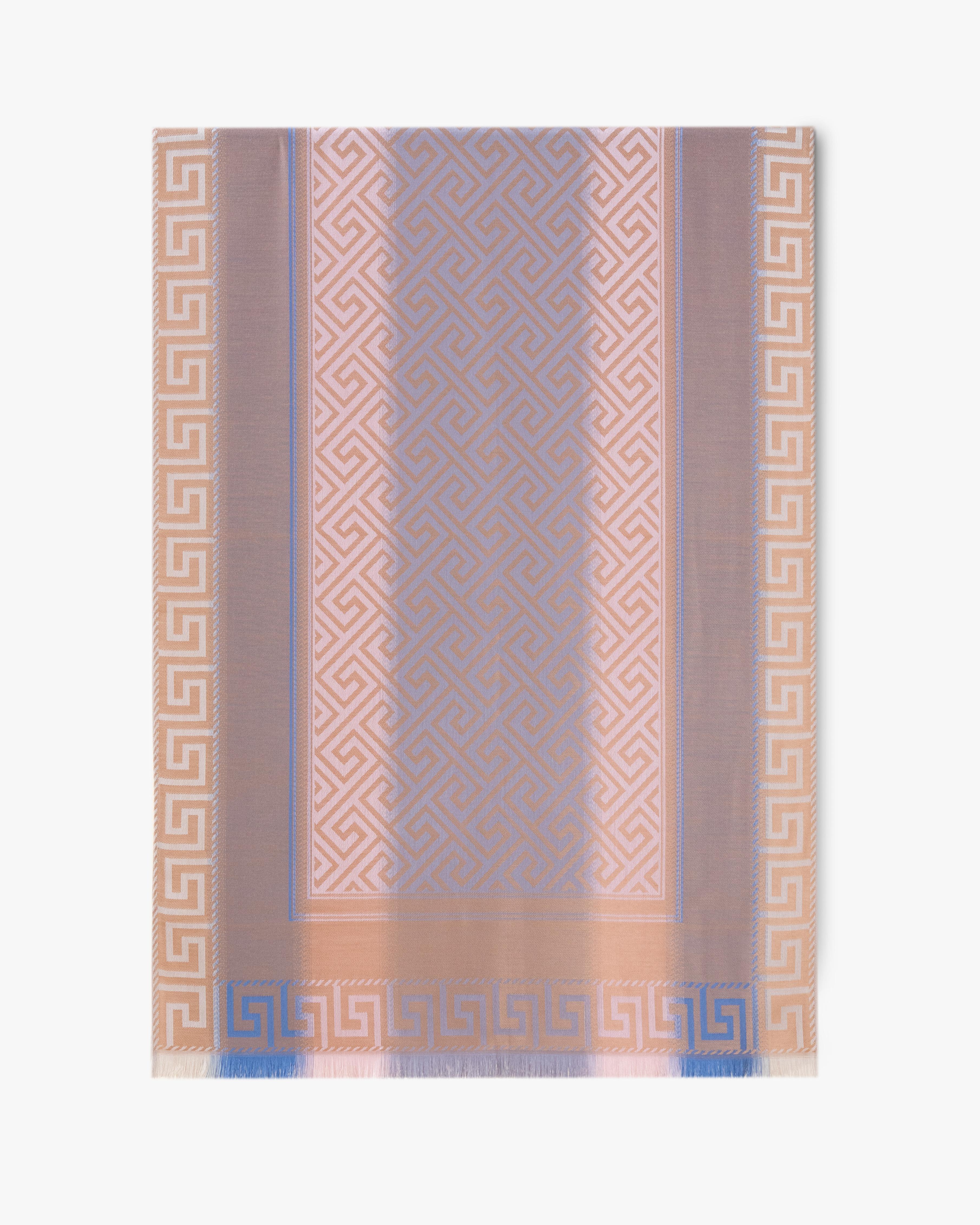 Geometric Greek Key Pattern Scarf – Elegant Soft Woven Wrap with Classic Border Design Trendy Solid Shawl Fringe Trim Shawl Geometric Greek Key Pattern Scarf – Elegant Soft Woven Wrap with Classic Border Design Trendy Solid Shawl Fringe Trim Shawl