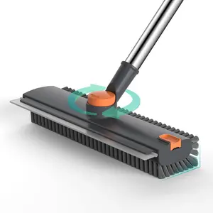 Floor Scrub Brush with Long Handle, 3-in-1 Scraper & Heavy-Duty Stiff Bristle Scrubber, Ideal for Cleaning Shower, Bathroom, Patio, Pool, Garage, Kitchen, Wall & Deck helpers