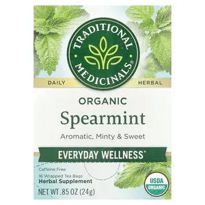 Traditional Medicinals Organic Spearmint, Caffeine Free, 16 Wrapped Tea Bags, 0.85 oz (24 g)