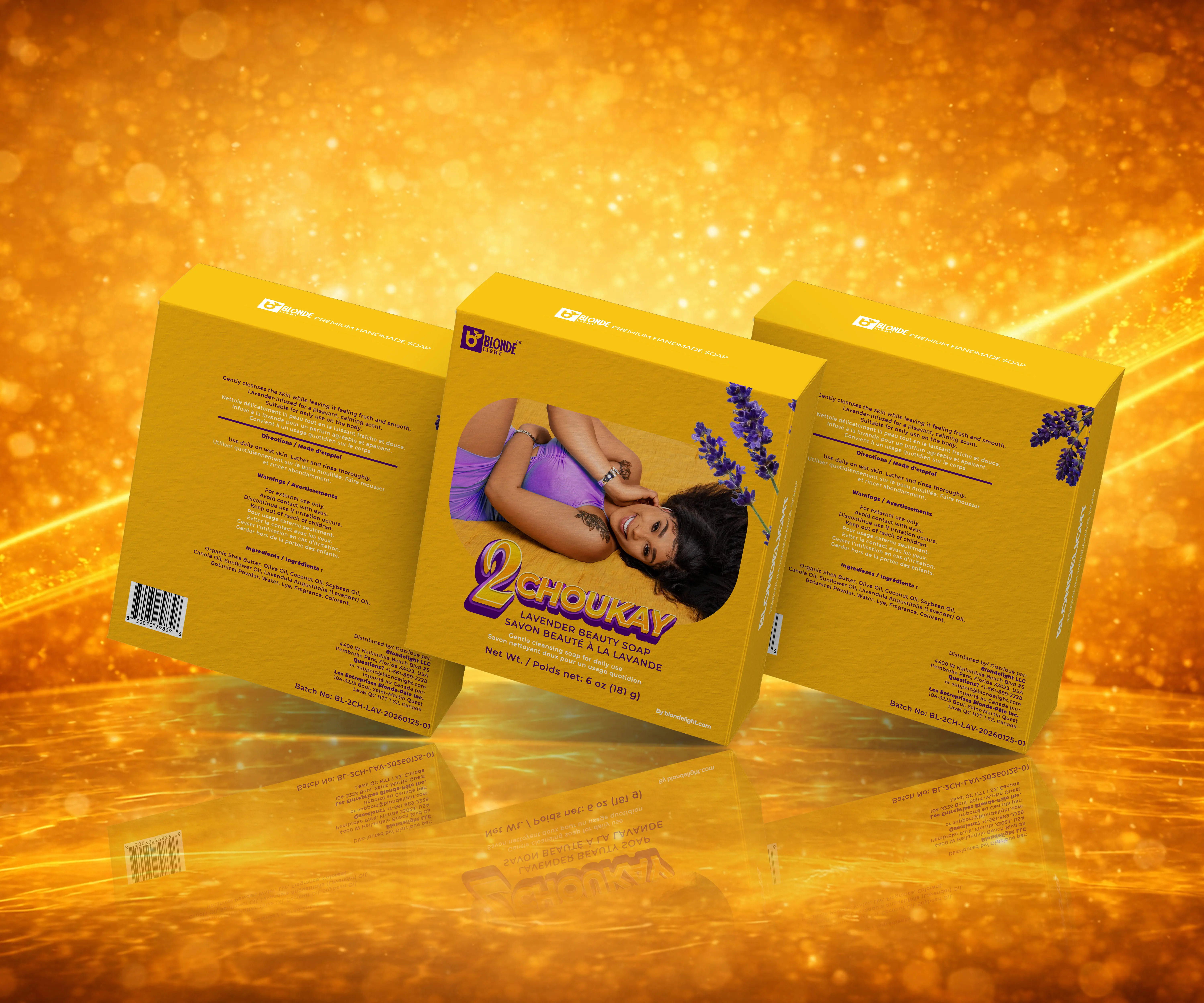 2CHOUKAY Lavender Beauty Soap - 3 Pack, Body Care Bar for Daily Use, Full Body Cleansing for Fresh and Clean, Everyday Fresh Feel, Smelling Good, Solid Bar, Freshness Boost, Soap Bars