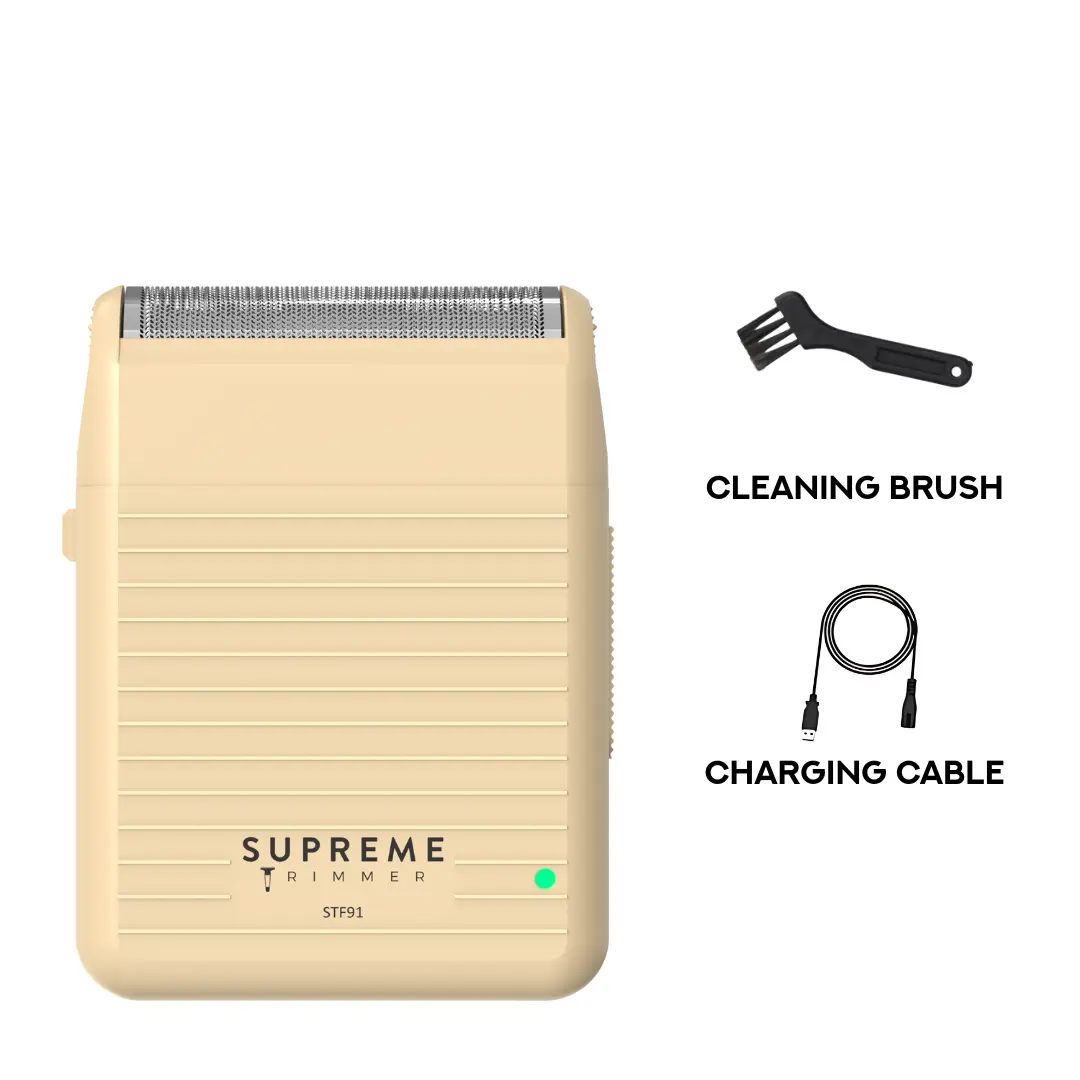 Supreme Trimmer Solo Lite STF91 Men's Mini Electric Stubble Foil Shaver - Smooth Facial Beauty Product, Men's Stuff, USB-C Travel Razor, Cordless Compact Hypoallergenic, with Cleaning Brush & Charging Cable (Gifts for Him)