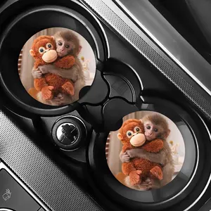 Monkey punch Team Stay Kind car coasters