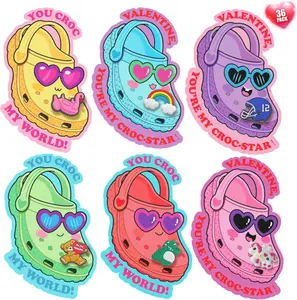 Valentine Cards for Kids Classroom School Valentines Gifts for Students 36 Pack Valentines Day Cards with Shoe Charms Bulk Cute Valentine Exchange for Boys Girls Class Party Favor