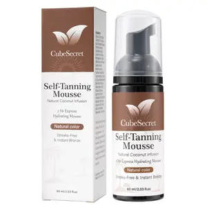 Instant Self Tanning Mousse – Coconut Infused Sunless Tanner, Instant Natural Bronzing Foam, Streak-Free Quick Tan Body Tanner,non-greasy