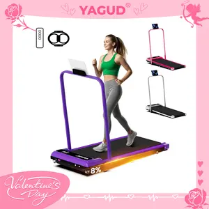 【Upgrade Version】 YAGUD Folding Treadmill with Adjustable Incline, Low-Noise Motor, 265lbs Weight Capacity, Remote Control & Wheels for Easy mobility – Comes with Free Resistance Bands and Dual Shock-Absorption System