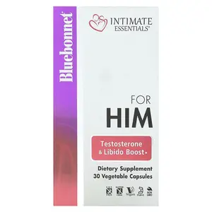 Bluebonnet Nutrition Intimate Essentials, For Him, Testosterone & Libido Boost, 30 Vegetable Capsules