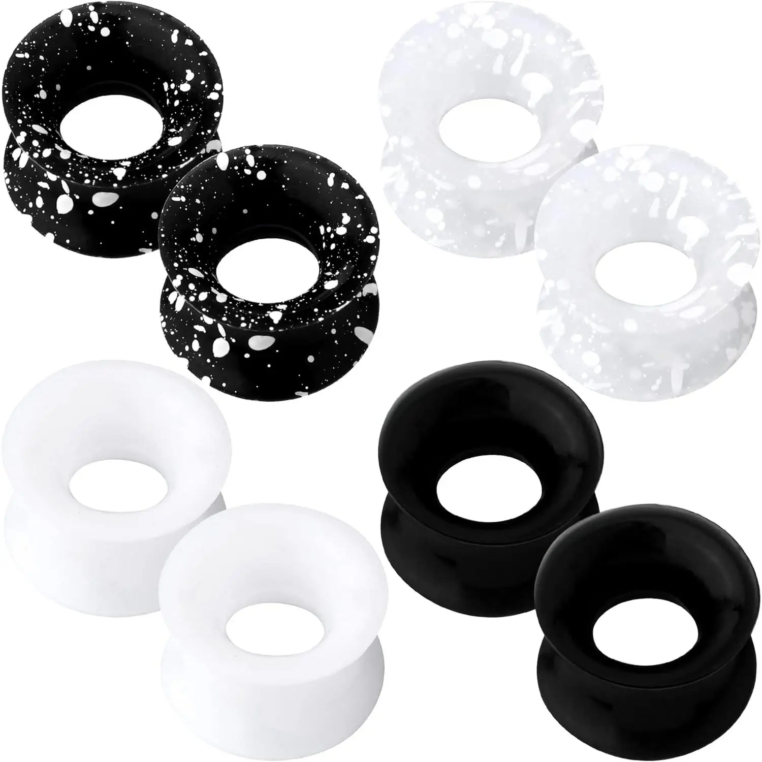 8 count  Ear Gauges Flexible Ear Tunnels Plugs Stretchers Expander Double Flared  Ear   for Women Men
