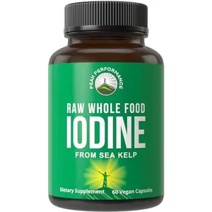 Raw Whole Food Iodine Supplement from Organic Kelp (Ascophyllum Nodosum) by Peak Performance. Potassium Iodide Support Tablets. for Metabolism, Energy, and Immune. Vegan Capsules